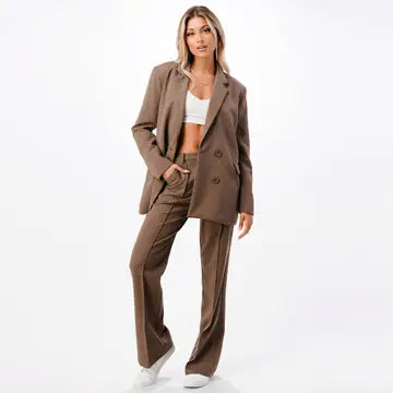 Oversized Blazer & Wide Leg Pants  Suit Set