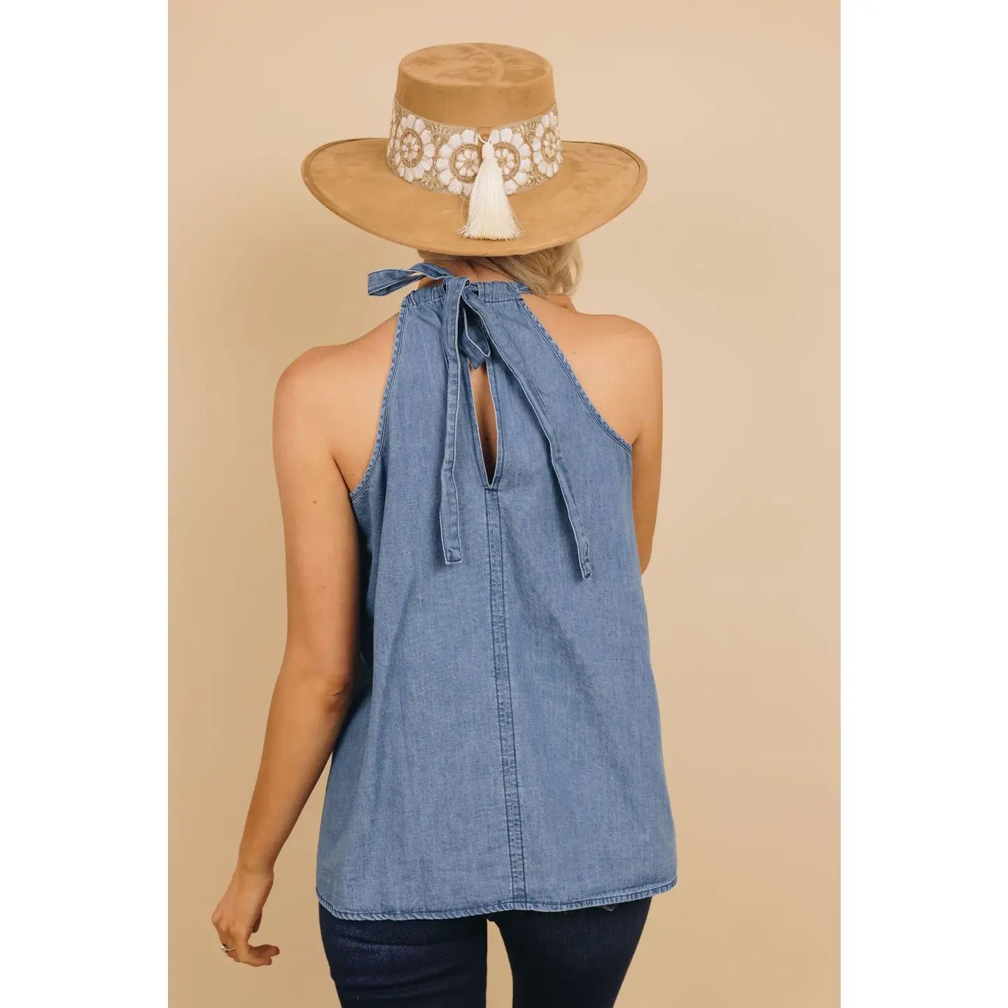 Grace Denim Halter Top