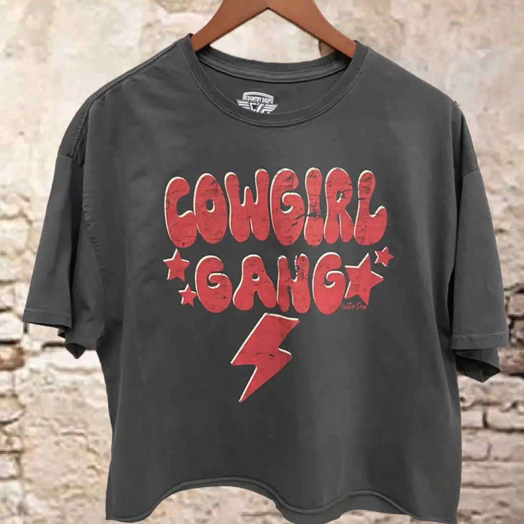 Cowgirl Gang Oversized Cropped T- Shirt