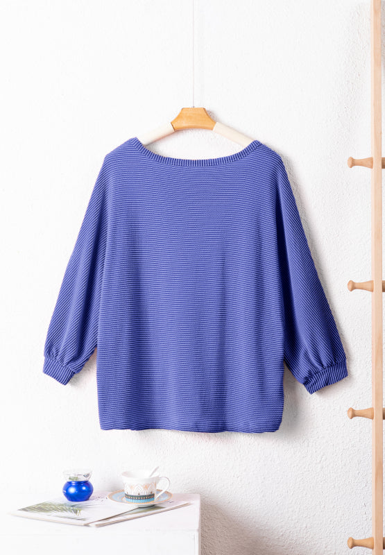 ONLINE ONLY! Texture V-Neck Long Sleeve Top