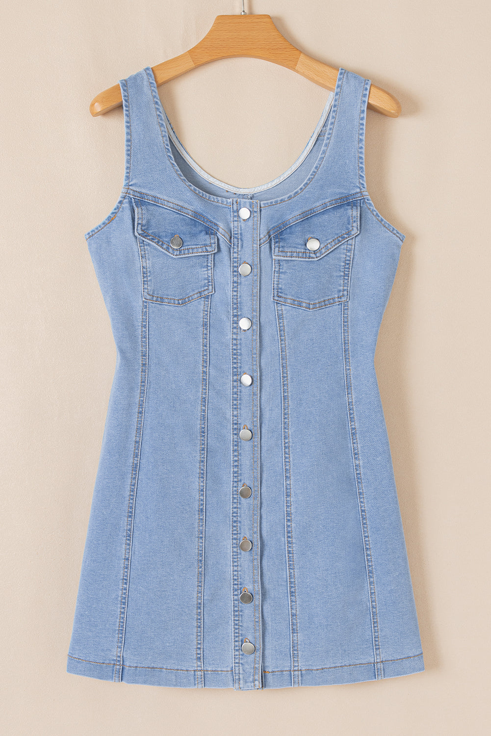 ONLINE ONLY!  Beau Blue Light Wash Denim Mini Dress