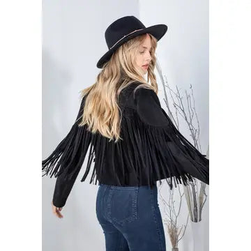 Fringe Suede Moto Jacket