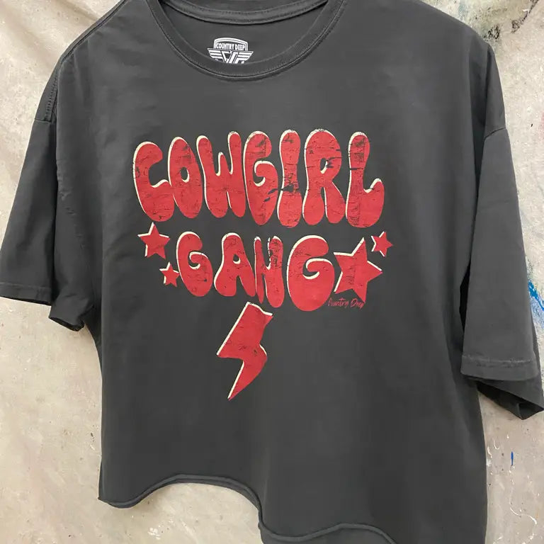 Cowgirl Gang Oversized Cropped T- Shirt